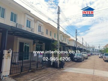Two-story townhome, 16.1 sq.wa., Pruksa Ville 113 Tiwanon-Rangsit, alley next to Krung Siam Saint Carlos Hospital, Tiwanon Road, Mueang Pathum Thani,