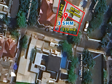 Dijual Tanah Kav Hoek Jalan Raya 3 Row di Cemput Barat