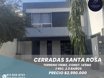 Casa en Venta en Cerradas de Santa Rosa, equipada, sin ampliaciones.