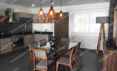Departamento amueblado y depa muestra en venta, muebles Millán, incluye persianas y papel tapiz, ubicado a 5 minutos de UDLAP, sobre periférico, Momoxpan, San Pedro Cholula.