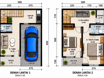 Rumah Mewah 2 lantai dekat sekolahan PKP di kelapa dua wetan,ciracas, Jakarta Timur