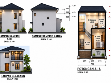 Rumah Mewah 2 lantai dekat sekolahan PKP di kelapa dua wetan,ciracas, Jakarta Timur