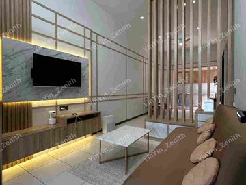Rumah Japandi 1 Lantai Full Furnish Depan Taman