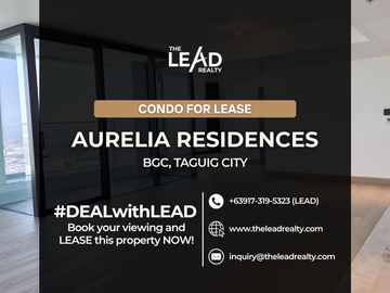 For Rent Brand New 3 bedroom Aurelia Residences condo near High Street Mckinley Hill condo for rent