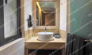 Renta de Departamento en planta baj amueblado con club de playa, alberca, seguridad en Corasol