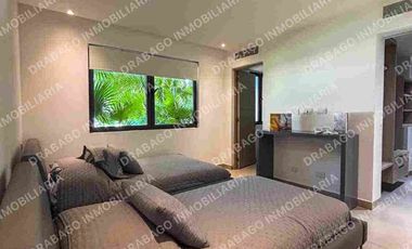 Renta de Departamento en planta baj amueblado con club de playa, alberca, seguridad en Corasol