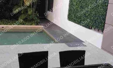 Renta de Departamento en planta baj amueblado con club de playa, alberca, seguridad en Corasol
