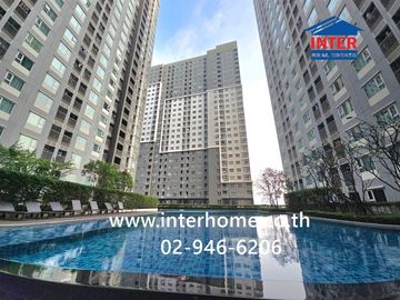 35.5 sq.m. condominium at Aspire Erawan Tower, next to BTS Chang Erawan Station, Kanchanaphisek Road, Sukhumvit Road, Samut Prakan City, Samut Prakan.