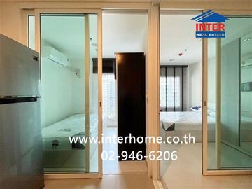 35.5 sq.m. condominium at Aspire Erawan Tower, next to BTS Chang Erawan Station, Kanchanaphisek Road, Sukhumvit Road, Samut Prakan City, Samut Prakan.