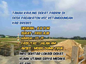 Tanah kavling dekat PT jia wei di desa padakaton ketanggungan brebes