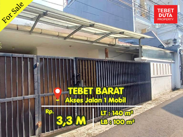 Dijual Cepat Rumah Tebet Barat Siap Huni Lokasi Strategis Nyaman Jalan 1 Mobil
