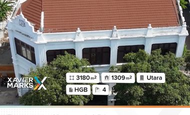 Bangunan Komersial jalan Tunjungan Pusat kota surabaya luas 3.180m2 bangunan 2 lantai cocok buat showroom, office, gallery