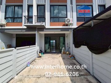 Two-story townhome, 16.4 sq.wah, Beyond Town Village, Lad Lum Kaeo, near Lad Lum Kaeo Hospital, Soi Tesaban 4, Pathum Thani-Bang Len Road, Tesaban 4,