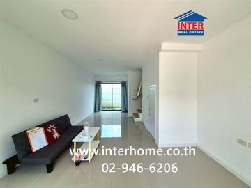 Two-story townhome, 16.4 sq.wah, Beyond Town Village, Lad Lum Kaeo, near Lad Lum Kaeo Hospital, Soi Tesaban 4, Pathum Thani-Bang Len Road, Tesaban 4,