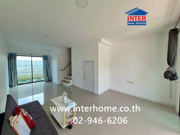 Two-story townhome, 16.4 sq.wah, Beyond Town Village, Lad Lum Kaeo, near Lad Lum Kaeo Hospital, Soi Tesaban 4, Pathum Thani-Bang Len Road, Tesaban 4,