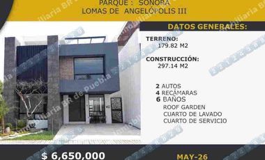 VENTA DE CASA
PARQUE SONORA
LOMAS DE ANGELÓPOLIS III