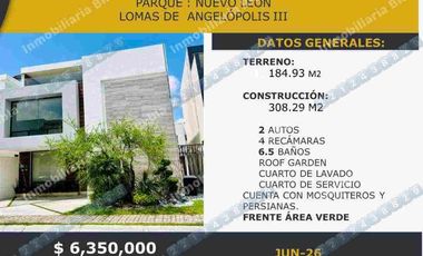 VENTA DE CASA
PARQUE  NUEVO LEON 
LOMAS DE ANGELÓPOLIS III
