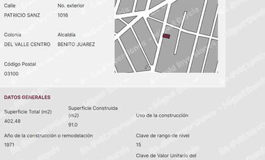 Departamento en venta, Benito Juárez, CDMX, Del Valle Centro.