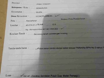 DIJUAL TANAH WONOPOLO, MIJEN SEMARANG. POSISI HOOK NEMPEL JALAN UTAMA PERUMAHAN PANDAWA DAN PERUMAHAN WANA HIJAU MIJEN, SEMARANG