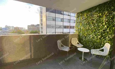 HERMOSO DEPARTAMENRO EN RENTA AMUEBLADO CON TERRAZA PRIVADA Y GYM