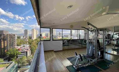 HERMOSO DEPARTAMENRO EN RENTA AMUEBLADO CON TERRAZA PRIVADA Y GYM