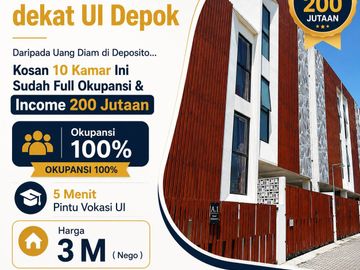 DIJUAL RUMAH KOST AKTIF – 400 METER KAMPUS UI DEPOK
