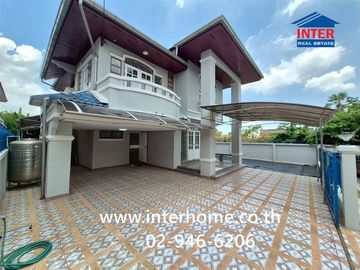 Two-story detached house, 69.6 sq.wah, Maneerin Ratana Thibet Village, near Big C Tha Iit, near Lotus North Ratchaphruek, Soi Tha Iit-Saimai, Ratana T