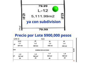 Lotes en venta de 5,112 m2 en Cancun cerca Av. Huayacan