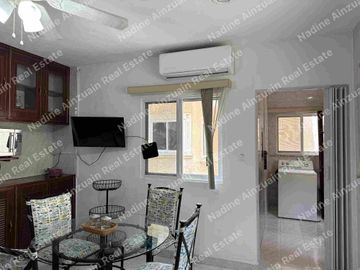 SE RENTA AMPLIO DEPARTAMENTO AMUEBLADO Y EQUIPADO, 2 RECÁMARAS, 2 BAÑOS, UBICADO EN COLONIA BENITO JUÁREZ NORTE, MÉRIDA, YUCATÁN.