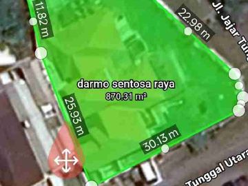 hitung tanah dijual jajar tunggal Darmo Sentosa Raya