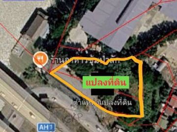 Urgent sale! Land with existing restaurant business, Suan Pa Sak, located on the Asian Highway, on the banks of the Pa Sak River.|93309