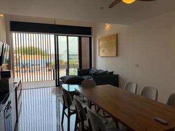 Penthouse De Lujo En Venta En Playa Del Carmen, Amueblado, Con Alberca Privada Y Doble Altura PH
