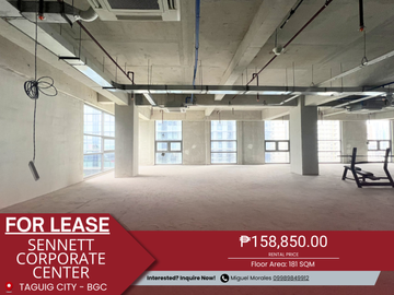 Brand New Office Space for Rent in BGC, Taguig City at Sennett Corporate Center