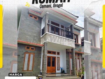 Rumah Mewah Megah 2 Lantai Plus Ruang Café Strategis Lebar Depan 15m Premium di Cemani Grogol Sukoharjo