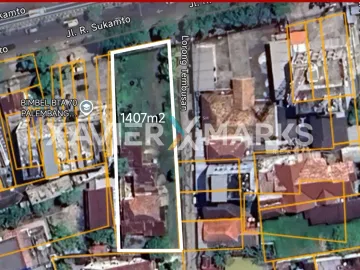 Tanah 1.400m2 Seberang Ptc Mall Palembang