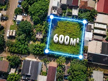 Jual Tanah Luas 600m2 Tembok Keliling SHM. Bebas Sengketa