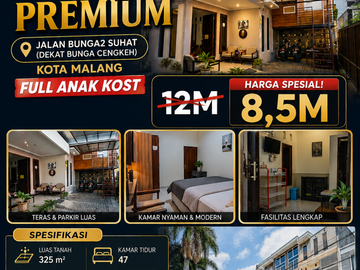 DIJUAL RUMAH KOST PREMIUM FULL ANAK KOST JALAN BUNGA2 SUHAT (DEKAT BUNGA CENGKEH)