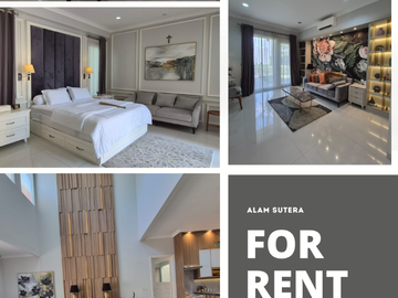 DISEWAKAN RUMAH MEWAH FULLY FURNISHED DI ALAM SUTERA CLUSTER ORLANDA