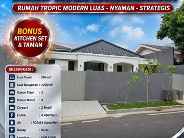 RUMAH BARU TROPIC MODERN DI CIPINANG JAKARTA TIMUR - DEKAT RS PERSAHABATAN
