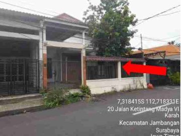 Dijual via lelang rumah Ketintang madya 4 no 19 A Surabaya
