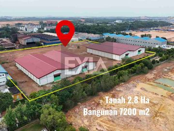 dijual Gudang 7200 M2 tanah 2.8 Ha Taiwan Industri Batam