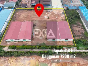 dijual Gudang 7200 M2 tanah 2.8 Ha Taiwan Industri Batam