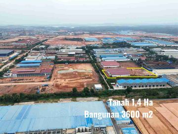 dijual Gudang 3600 M2 tanah 1.4 ha Taiwan industri Batam