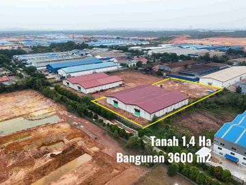 dijual Gudang 3600 M2 tanah 1.4 ha Taiwan industri Batam