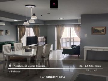 Disewakan Apartement Cosmo Mansion 3BR Full Furnished