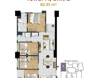 Luas 84 m2 Meikarta 4 KTidur (Tower Oliveira), Cikarang Bekasi