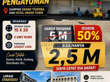 JUAL CEPAT RUKO 2 UNIT DI KOMPLEKS PASAR SEGAR PENGAYOMAN DEPAN GRANDTOSERBA