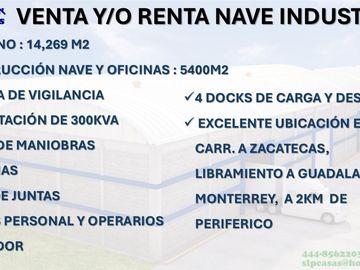 Nave Industrial  , Warehouse, Factory Venta  Sale San Luis Potosi México