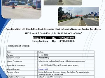 DIJUAL PROPERTI MELALUI LELANG !!!