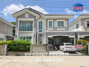 Two-story detached house, 43 sq.wah, Neo Home Ratthanathibet-Ratchaphruek Village, near Central Westgate, located on Bang Kruai-Sai Noi Road, Ratthana